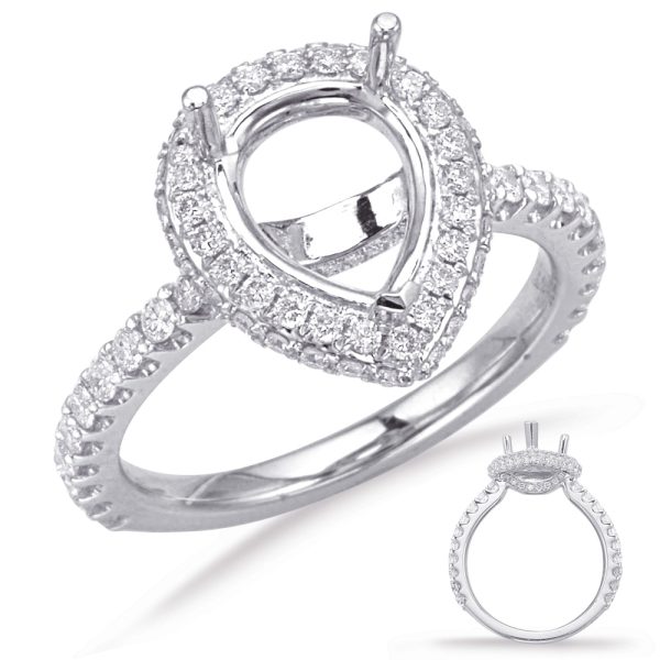 White Gold Halo Engagement Ring