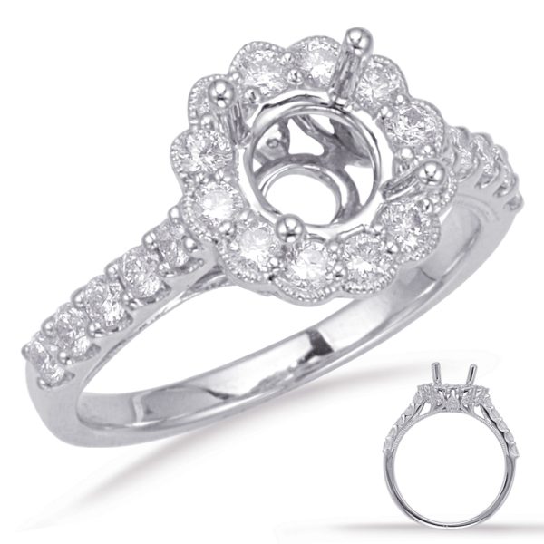 White Gold Halo Engagement Ring
