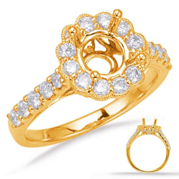 Yellow Gold Halo Engagement Ring