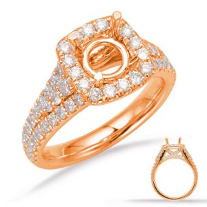 Rose Gold Halo Engagement Ring