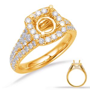 Yellow Gold Halo Engagement Ring