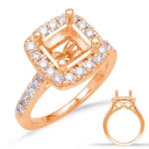 Rose Gold Halo Engagement Ring