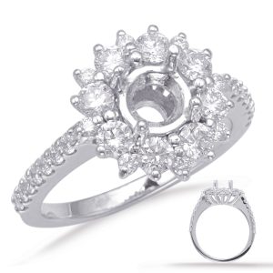 White Gold Halo Engagement Ring
