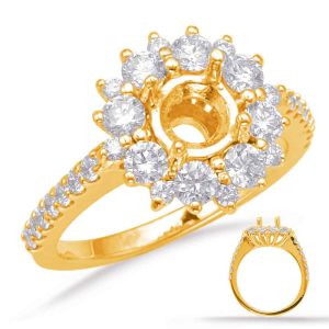Yellow Gold Halo Engagement Ring