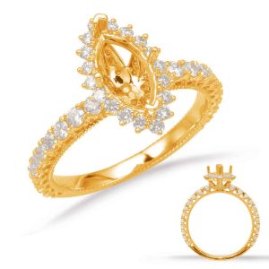 Yellow Gold Halo Engagement Ring