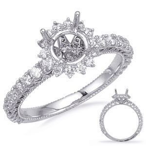 White Gold Halo Engagement Ring