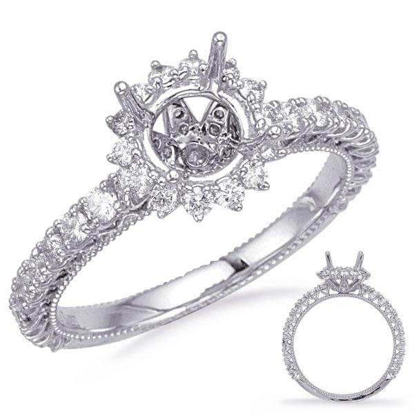 White Gold Halo Engagement Ring