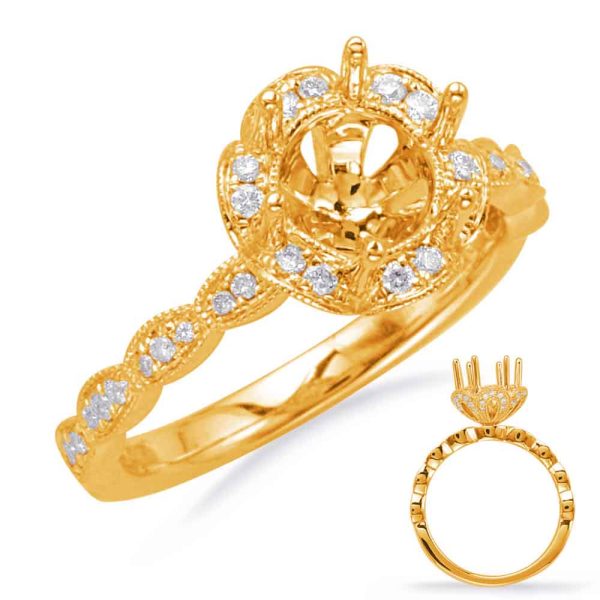 Yellow Gold Halo Engagement Ring