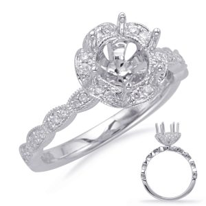 White Gold Halo Engagement Ring