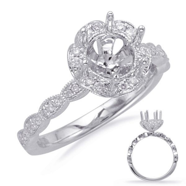 White Gold Halo Engagement Ring