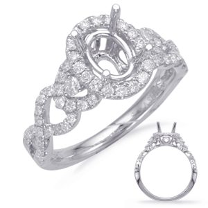 White Gold Halo Engagement Ring White Gold Halo Engagement Ring