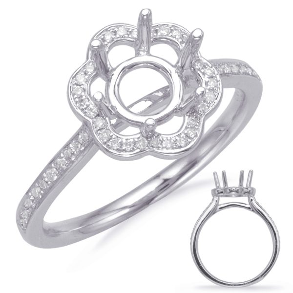 White Gold Halo Engagement Ring