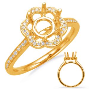 Yellow Gold Halo Engagement Ring
