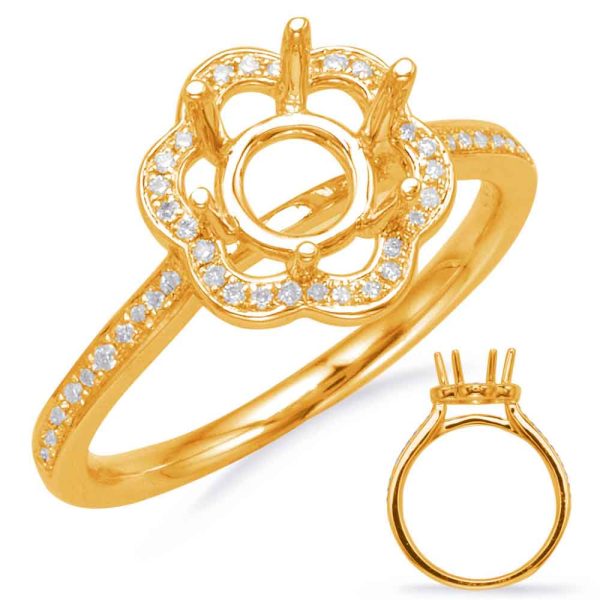 Yellow Gold Halo Engagement Ring