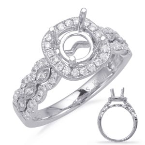 White Gold Halo Engagement Ring White Gold Halo Engagement Ring