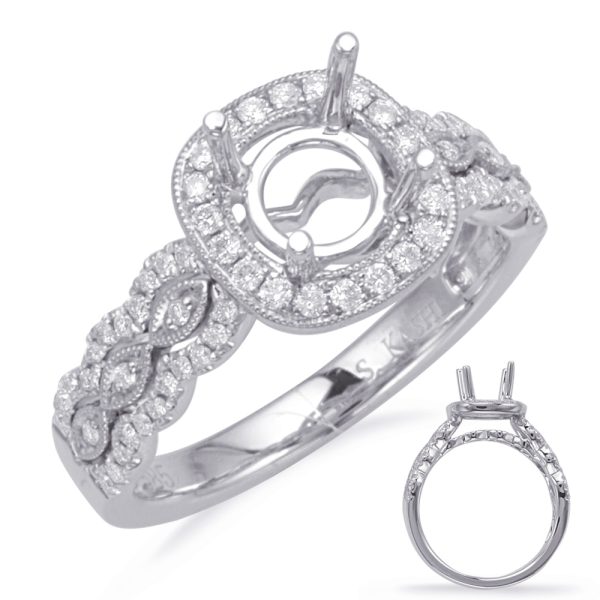 White Gold Halo Engagement Ring