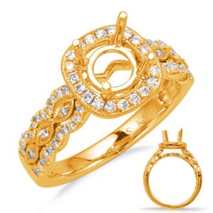 Yellow Gold Halo Engagement Ring