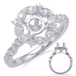 White Gold Halo Engagement Ring White Gold Halo Engagement Ring