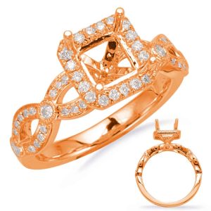 Rose Gold Halo Engagement Ring