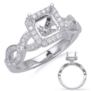 White Gold Halo Engagement Ring White Gold Halo Engagement Ring