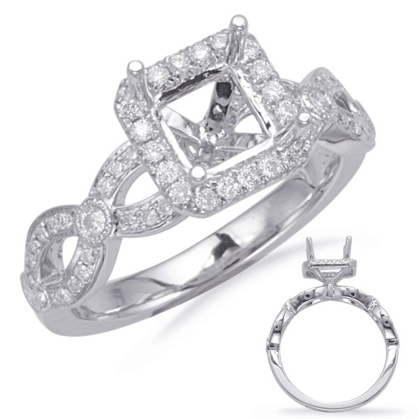 White Gold Halo Engagement Ring