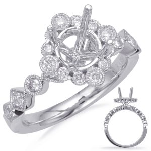 White Gold Halo Engagement Ring White Gold Halo Engagement Ring