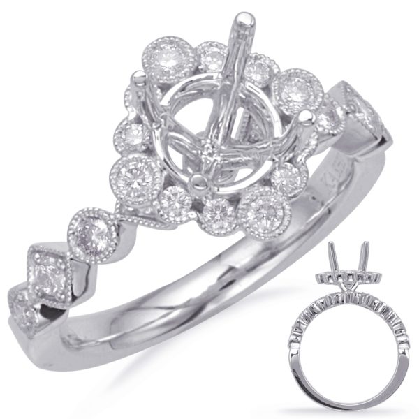 White Gold Halo Engagement Ring