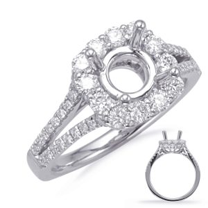 White Gold Halo Engagement Ring