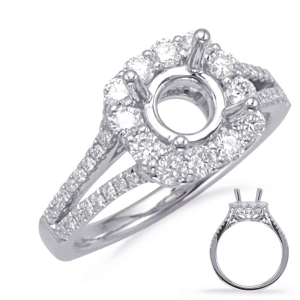 White Gold Halo Engagement Ring