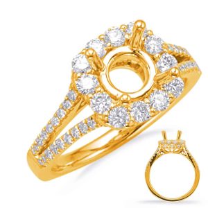 Yellow Gold Halo Engagement Ring
