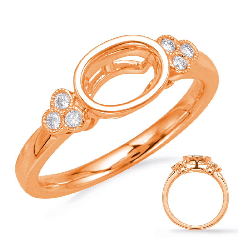 Rose Gold Bezel Head Engagement Ring