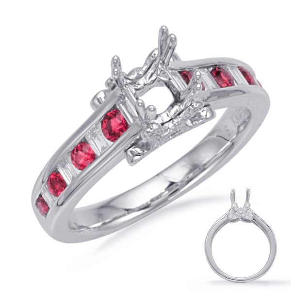 White Gold Ruby & Diamond Ring