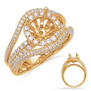 Yellow Gold Halo Engagement Ring