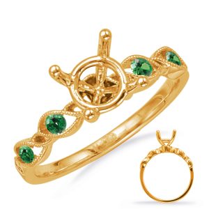 Yellow Gold Engagement Ring With Emerald