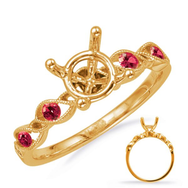 Yellow Gold Engagement Ring With Rubies