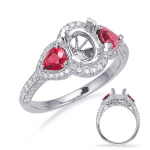 White Gold Ruby & Diamond Eng Ring White Gold Ruby & Diamond Eng Ring