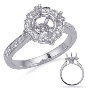 White Gold Halo Engagement Ring White Gold Halo Engagement Ring