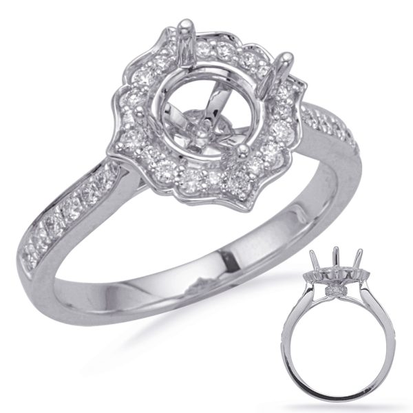 White Gold Halo Engagement Ring