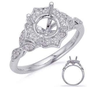 White Gold Halo Engagement Ring White Gold Halo Engagement Ring