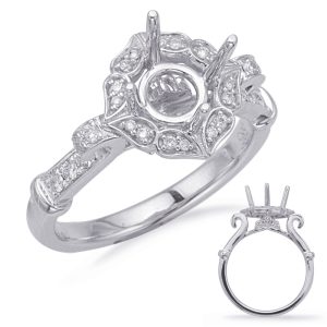 White Gold Halo Engagement Ring White Gold Halo Engagement Ring