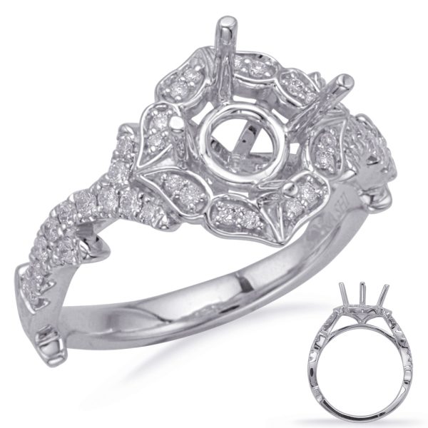 White Gold Halo Engagement Ring