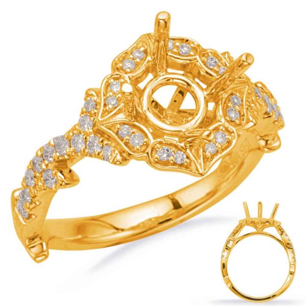 Yellow Gold Halo Engagement Ring