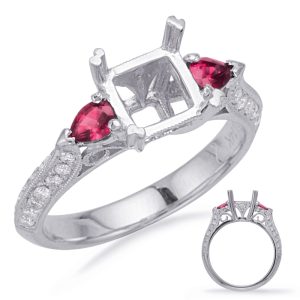 White Gold Ruby & Dia Engagement Ring White Gold Ruby & Dia Engagement Ring