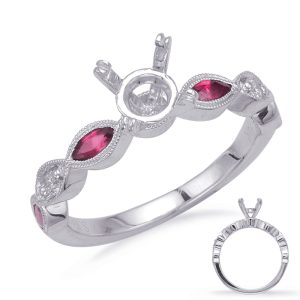 White Gold Ruby & Dia Engagement Ring White Gold Ruby & Dia Engagement Ring