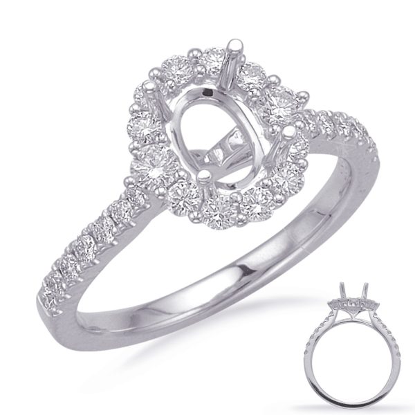 White Gold Halo Engagement Ring