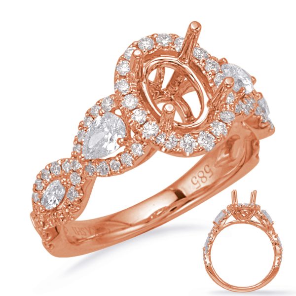 Rose Gold Halo Engagement Rin