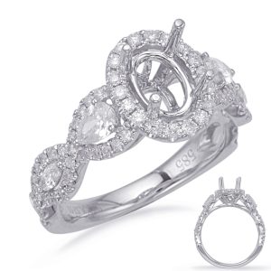 White Gold Halo Engagement Rin