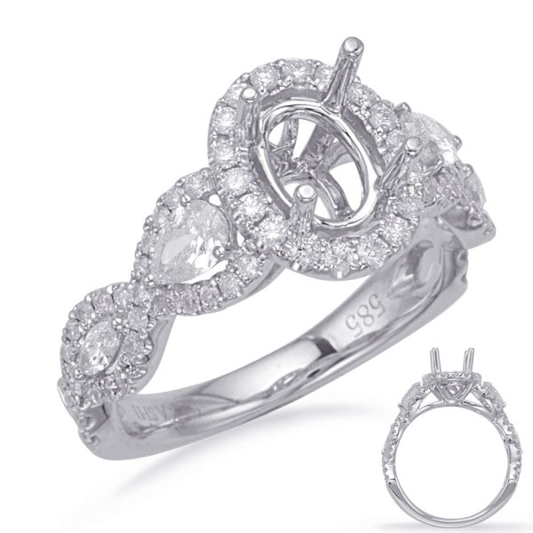 White Gold Halo Engagement Rin