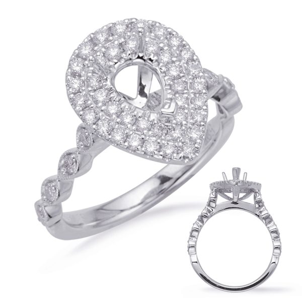 White Gold Halo Engagement Ring