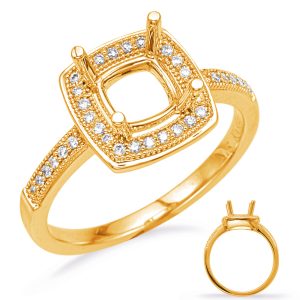 Yellow Gold Halo Engagement Ring